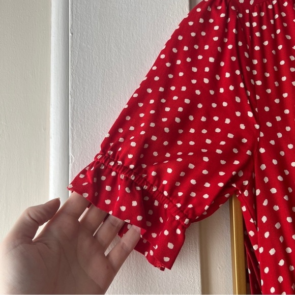 Zara Polka Dot Dress with Ruffle Hem - Picture 4 of 6